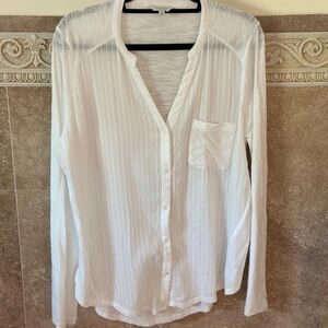 Lucky white button down soft shirt sz L